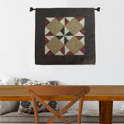 Hand made Hand quilted patchwork small block Quilt, Table Topper 19"x19" Pinwheel quilt by Home Heart brands (Made in India)