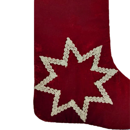Christmas stocking hand made Burgundy Velvet 19 inch with Gold Trim traditional christmas stocking by HOME HEART Brands(Made in India)