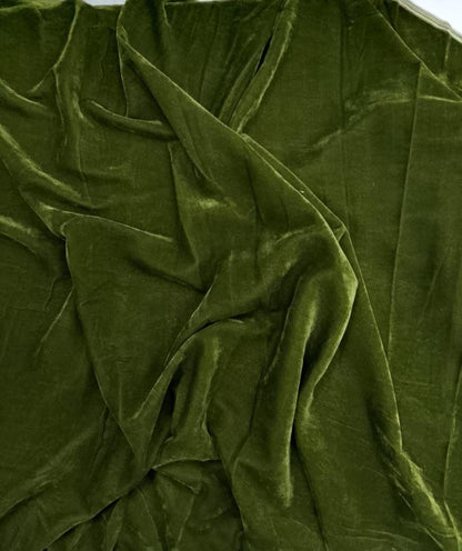 Fabric Micro Velvet Fabric Olive Green soft fabric 42” wide choose your yard meter in cut collection by HOME HEART Brands (Made in India)