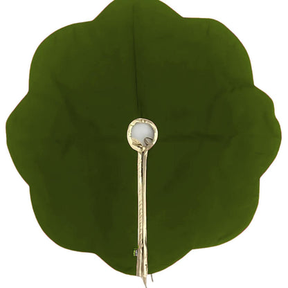 Christmas Tree Skirt Handcrafted Scallop Design ,Elegant Green Velvet  with Gold Trim Double Layer by HOME HEART Brands(Made in India)