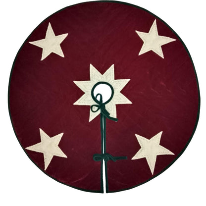 Christmas tree skirt Velvet Starburst Quilted Christmas Tree Skirt – Burgundy by HOME HEART Brands