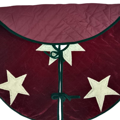 Christmas tree skirt Velvet Starburst Quilted Christmas Tree Skirt – Burgundy by HOME HEART Brands