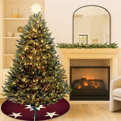 Christmas tree skirt Velvet Starburst Quilted Christmas Tree Skirt – Burgundy by HOME HEART Brands