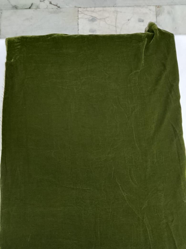 Fabric Micro Velvet Fabric Olive Green soft fabric 42” wide choose your yard meter in cut collection by HOME HEART Brands (Made in India)