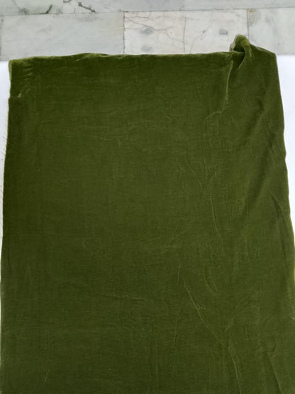 Fabric Micro Velvet Fabric Olive Green soft fabric 42” wide choose your yard meter in cut collection by HOME HEART Brands (Made in India)