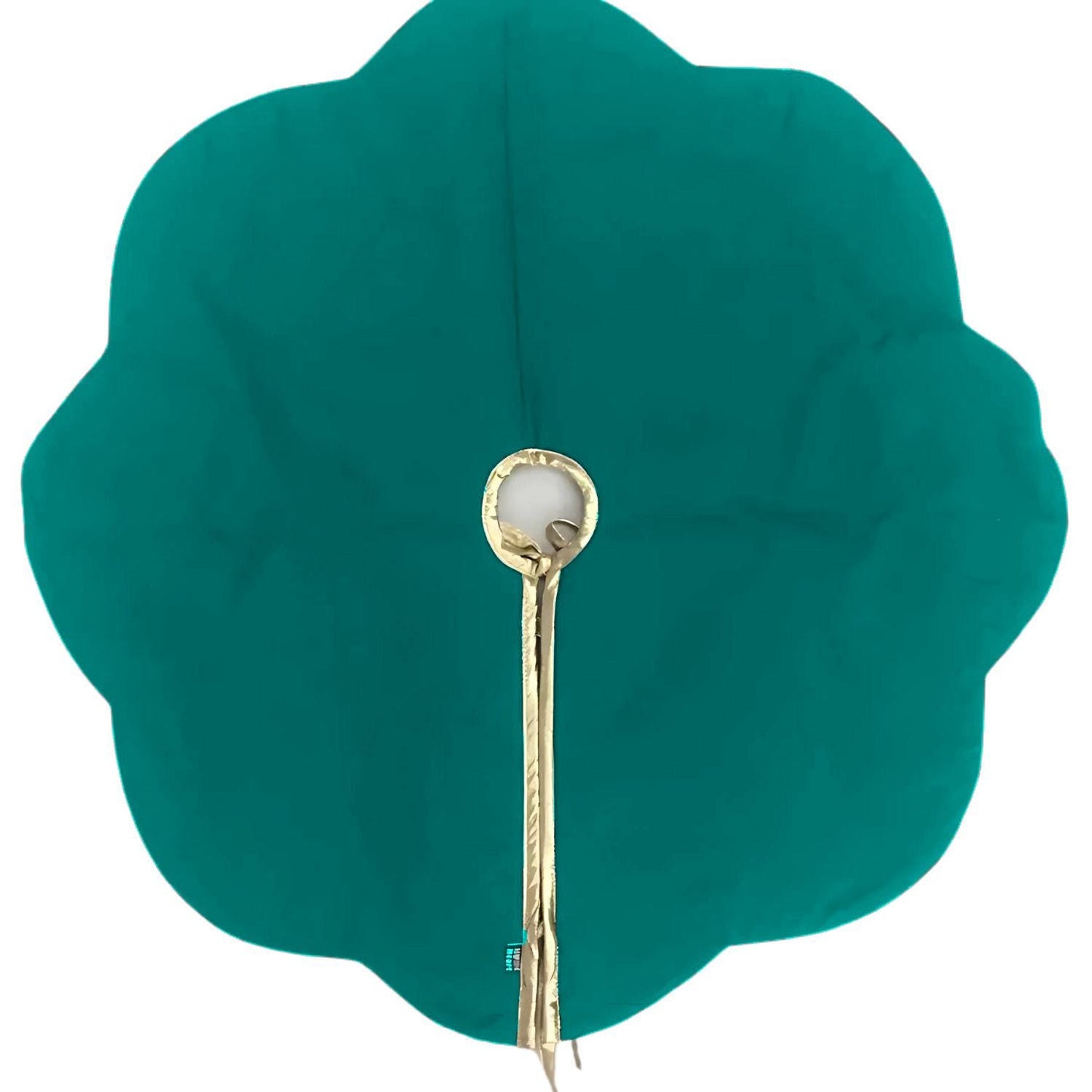 Christmas Tree Skirt Emerald Crinkle Velvet Handcrafted Scallop Design Gold Trim Double Layer by HOME HEART Brands(Made in India)