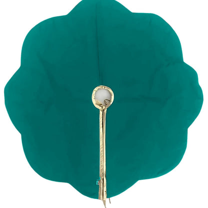 Christmas Tree Skirt Emerald Crinkle Velvet Handcrafted Scallop Design Gold Trim Double Layer by HOME HEART Brands(Made in India)