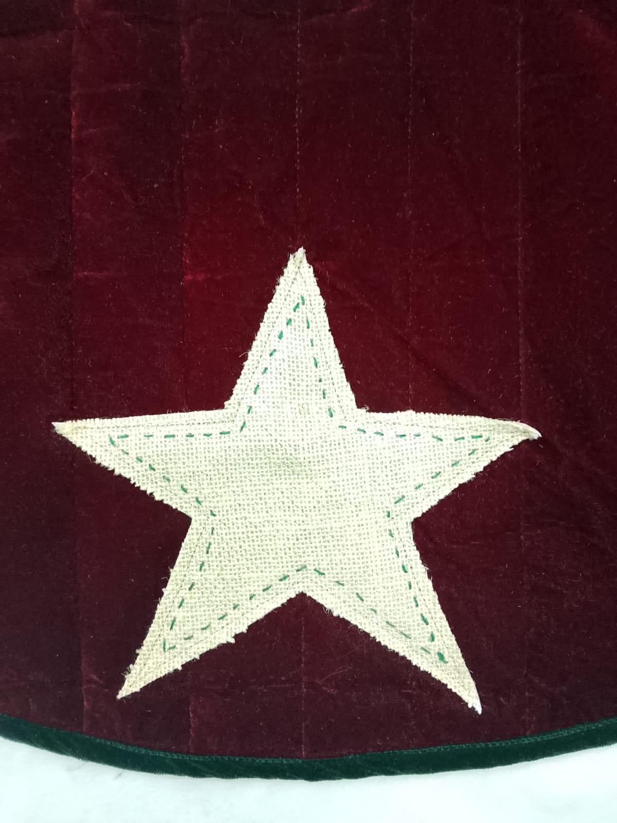 Christmas tree skirt Velvet Starburst Quilted Christmas Tree Skirt – Burgundy by HOME HEART Brands