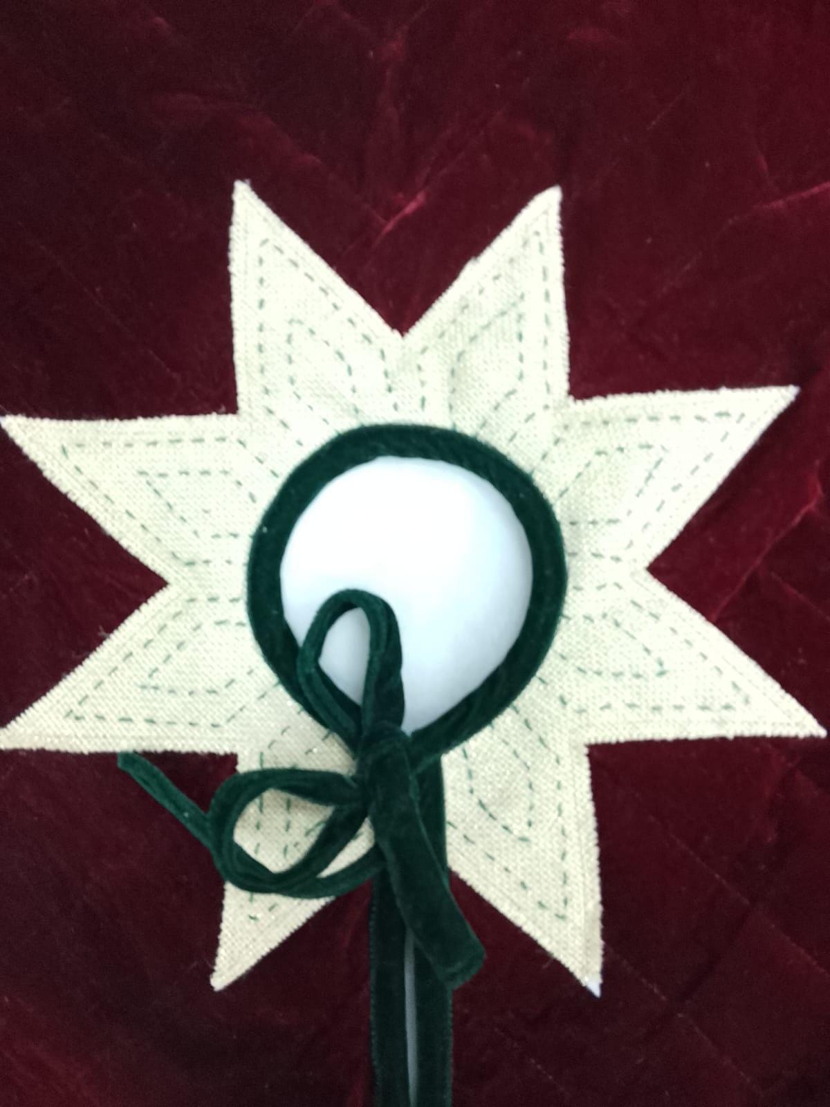 Christmas tree skirt Velvet Starburst Quilted Christmas Tree Skirt – Burgundy by HOME HEART Brands