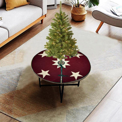 Christmas tree skirt Velvet Starburst Quilted Christmas Tree Skirt – Burgundy by HOME HEART Brands