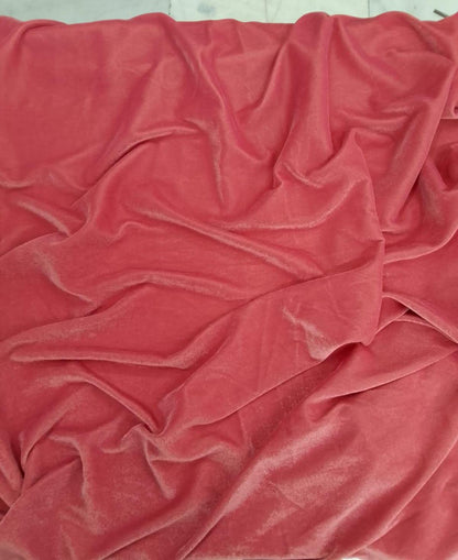 Fabric Rose Pink color micro velvet soft fabric 42” wide choose your yard meter in cut collection by HOME HEART Brands (Made in India)