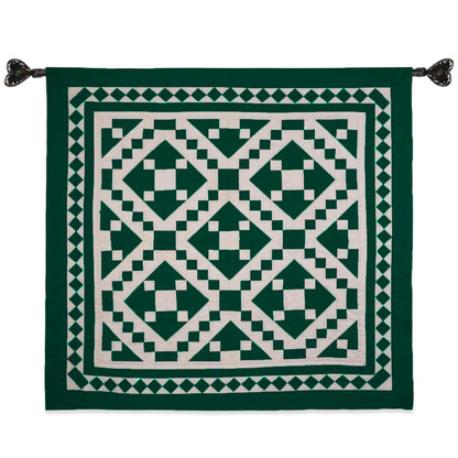 Wall hanging hand quilted quilt, Sofa Throw, Table topper, Baby Quilt Evergreen Diamond Patchwork cotton quilt by HOME HEART Brands