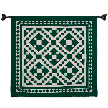 Wall hanging hand quilted quilt, Sofa Throw, Table topper, Baby Quilt Evergreen Diamond Patchwork cotton quilt by HOME HEART Brands