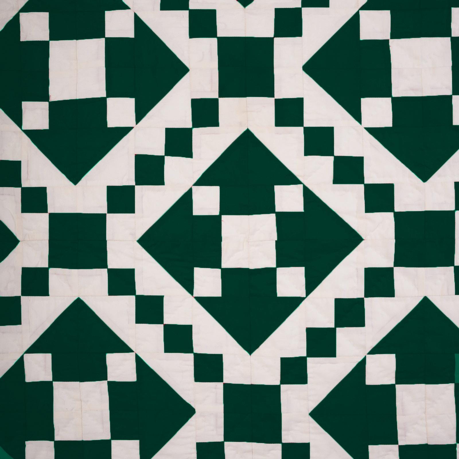 Wall hanging hand quilted quilt, Sofa Throw, Table topper, Baby Quilt Evergreen Diamond Patchwork cotton quilt by HOME HEART Brands