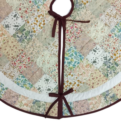 Christmas tree skirt Hand made hand quilted patchwork Country floral style Thick Double Layer Christmas tree skirt  by HOME HEART Brands