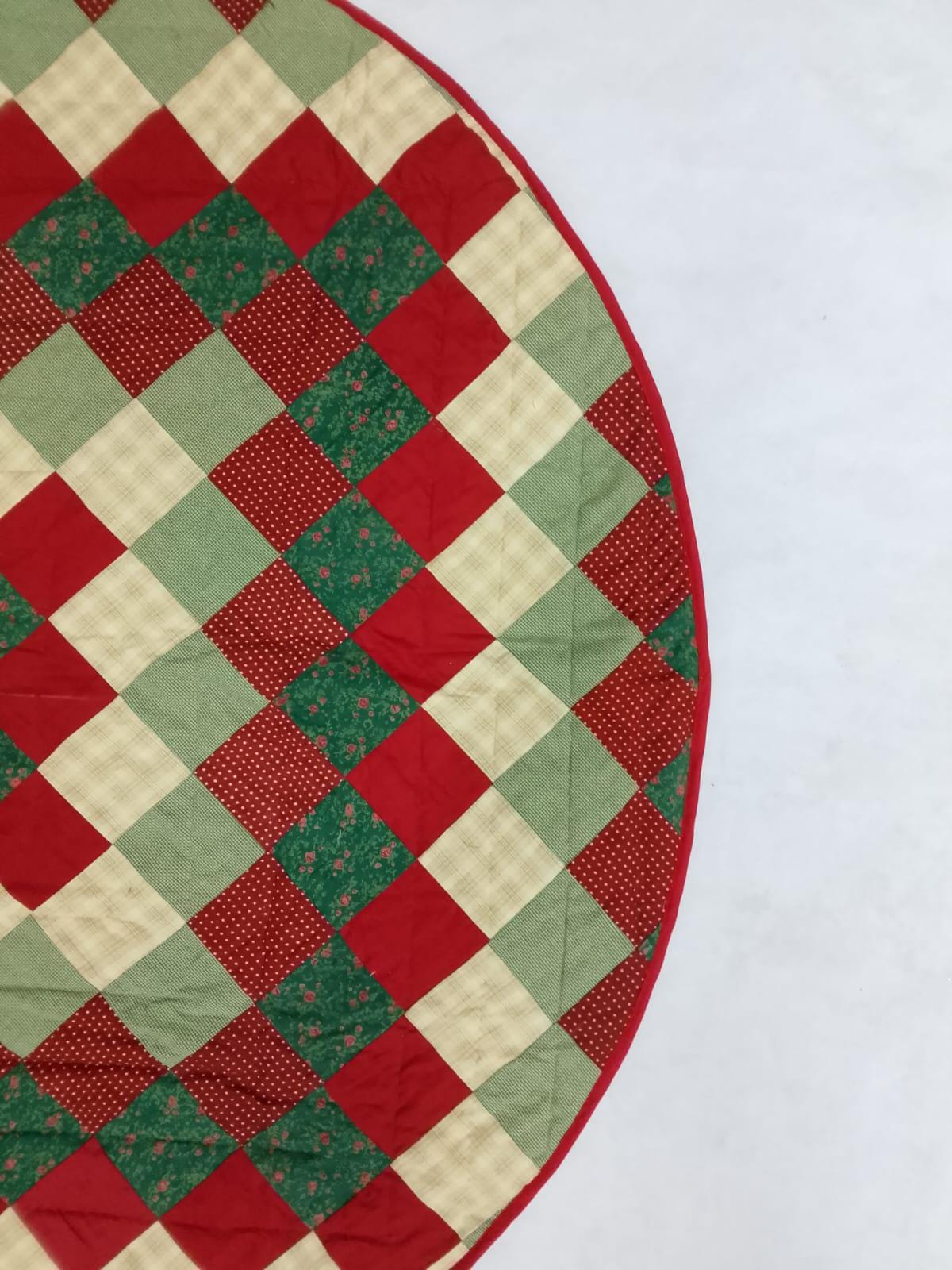 Christmas tree skirt Classic Diamond Patchwork Tree Skirt Hand Quilted 46 Inc Country primitive decor by HOME HEART Brands