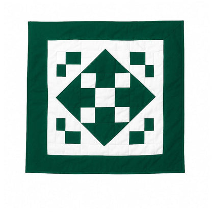 Wall hanging hand quilted quilt, Sofa Throw, Table topper, Baby Quilt Evergreen Diamond Patchwork cotton quilt by HOME HEART Brands
