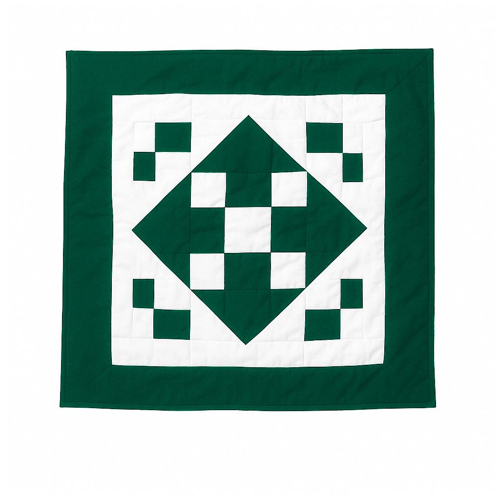 Wall hanging hand quilted quilt, Sofa Throw, Table topper, Baby Quilt Evergreen Diamond Patchwork cotton quilt by HOME HEART Brands