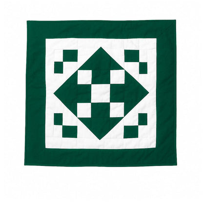 Wall hanging hand quilted quilt, Sofa Throw, Table topper, Baby Quilt Evergreen Diamond Patchwork cotton quilt by HOME HEART Brands