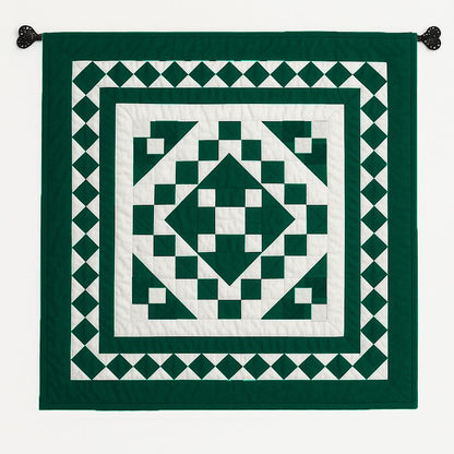 Wall hanging hand quilted quilt, Sofa Throw, Table topper, Baby Quilt Evergreen Diamond Patchwork cotton quilt by HOME HEART Brands