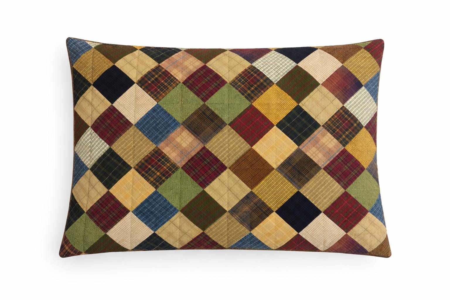 Pillow sham Quilted Vintage Country Check patchwork case ,Pillow Cover
