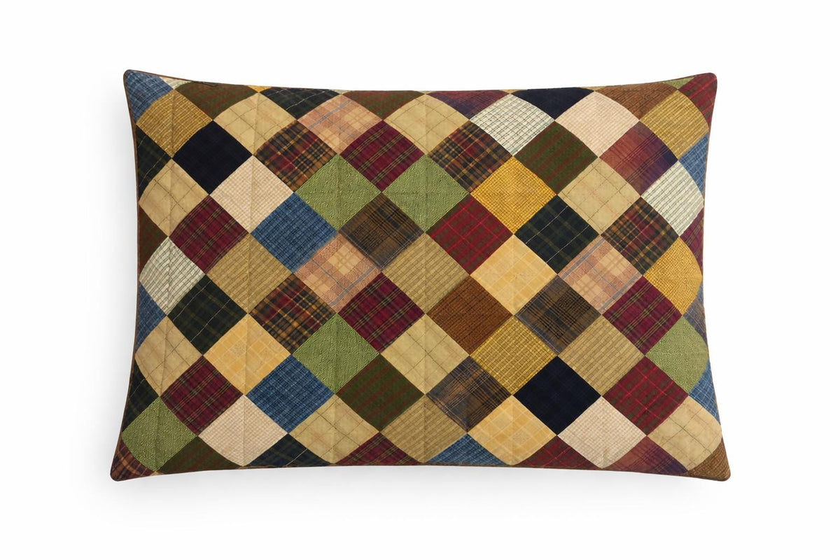 Pillow sham Quilted Vintage Country Check patchwork case ,Pillow Cover
