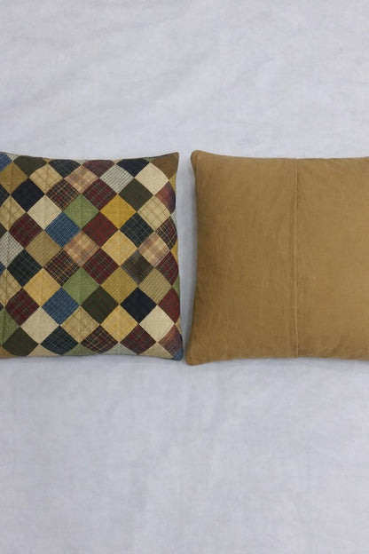 Pillow sham Quilted Vintage Country Check patchwork case ,Pillow Cover