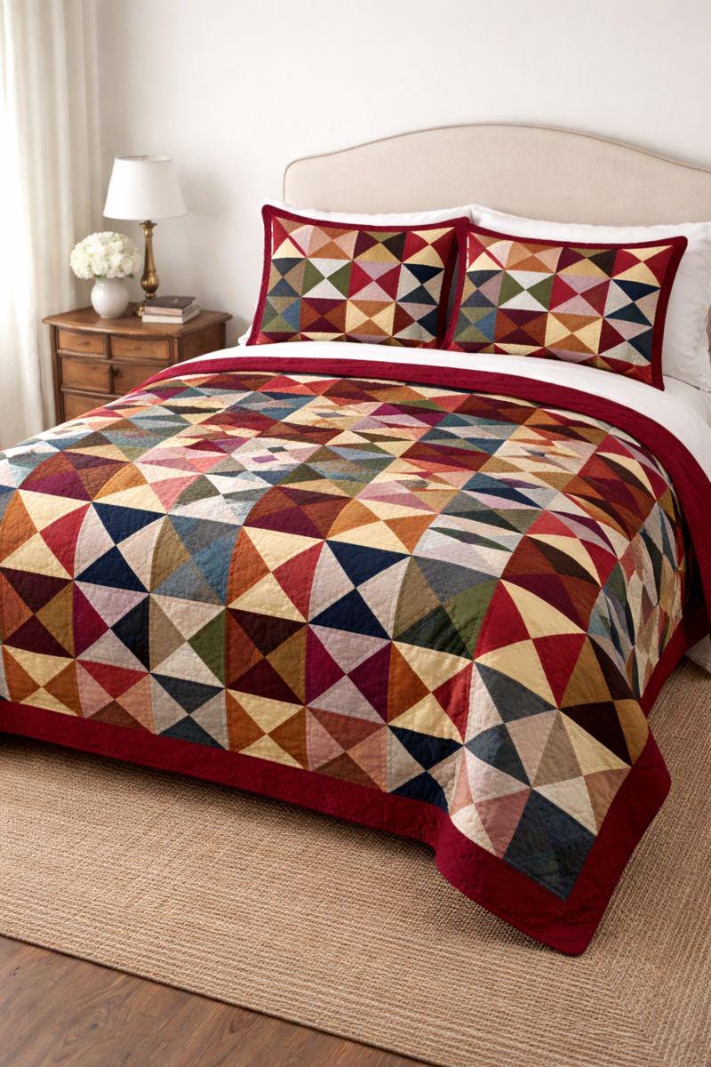 Made to order: Hand Quilted Patchwork Bedspread Quilt | Farmhouse quilt| King Queen Twin Custom Sizesby HOME HEART Brands(Made in India)