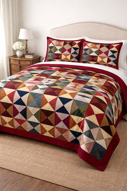 Made to order: Hand Quilted Patchwork Bedspread Quilt | Farmhouse quilt| King Queen Twin Custom Sizesby HOME HEART Brands(Made in India)
