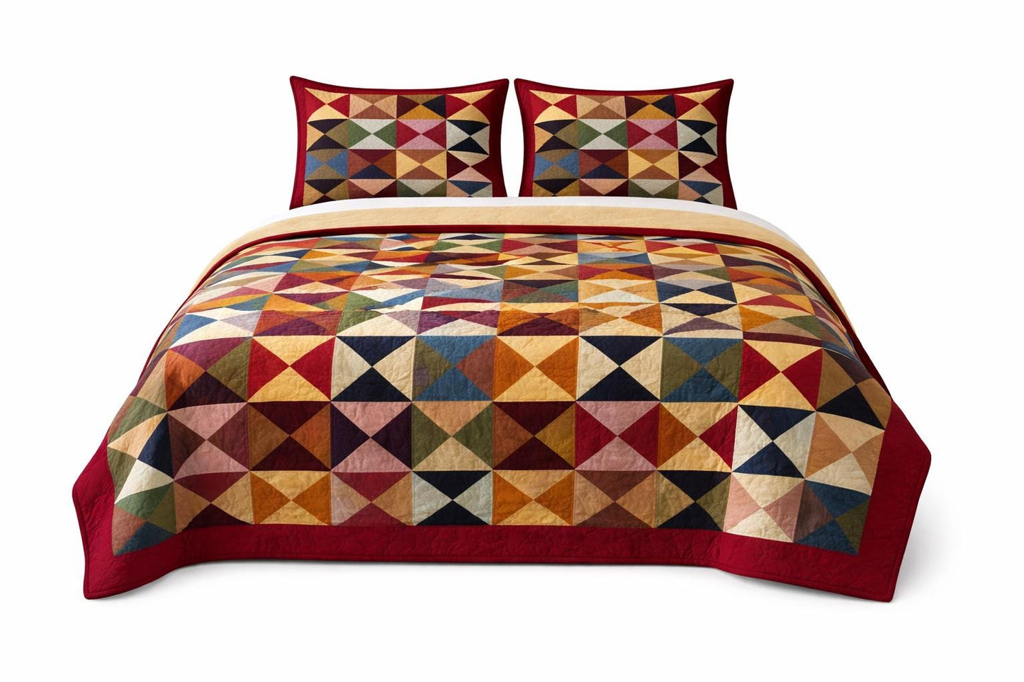 Made to order: Hand Quilted Patchwork Bedspread Quilt | Farmhouse quilt| King Queen Twin Custom Sizesby HOME HEART Brands(Made in India)