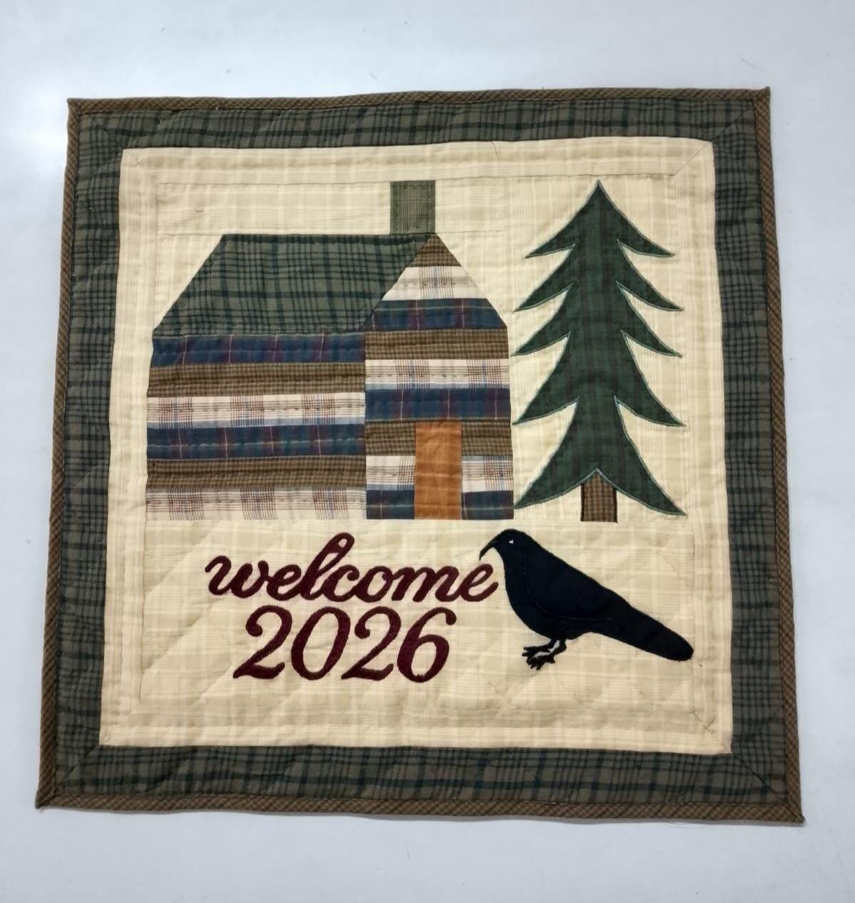 Hand quilted Personalized Welcome 2026 Country Patchwork Wall Hanging, Throw Quilt, Table Topper by Home Heart brands (Made in India)