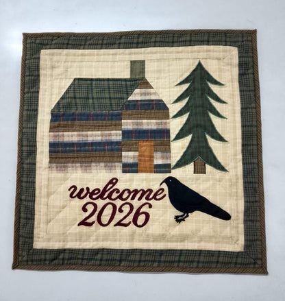 Hand quilted Personalized Welcome 2026 Country Patchwork Wall Hanging, Throw Quilt, Table Topper by Home Heart brands (Made in India)