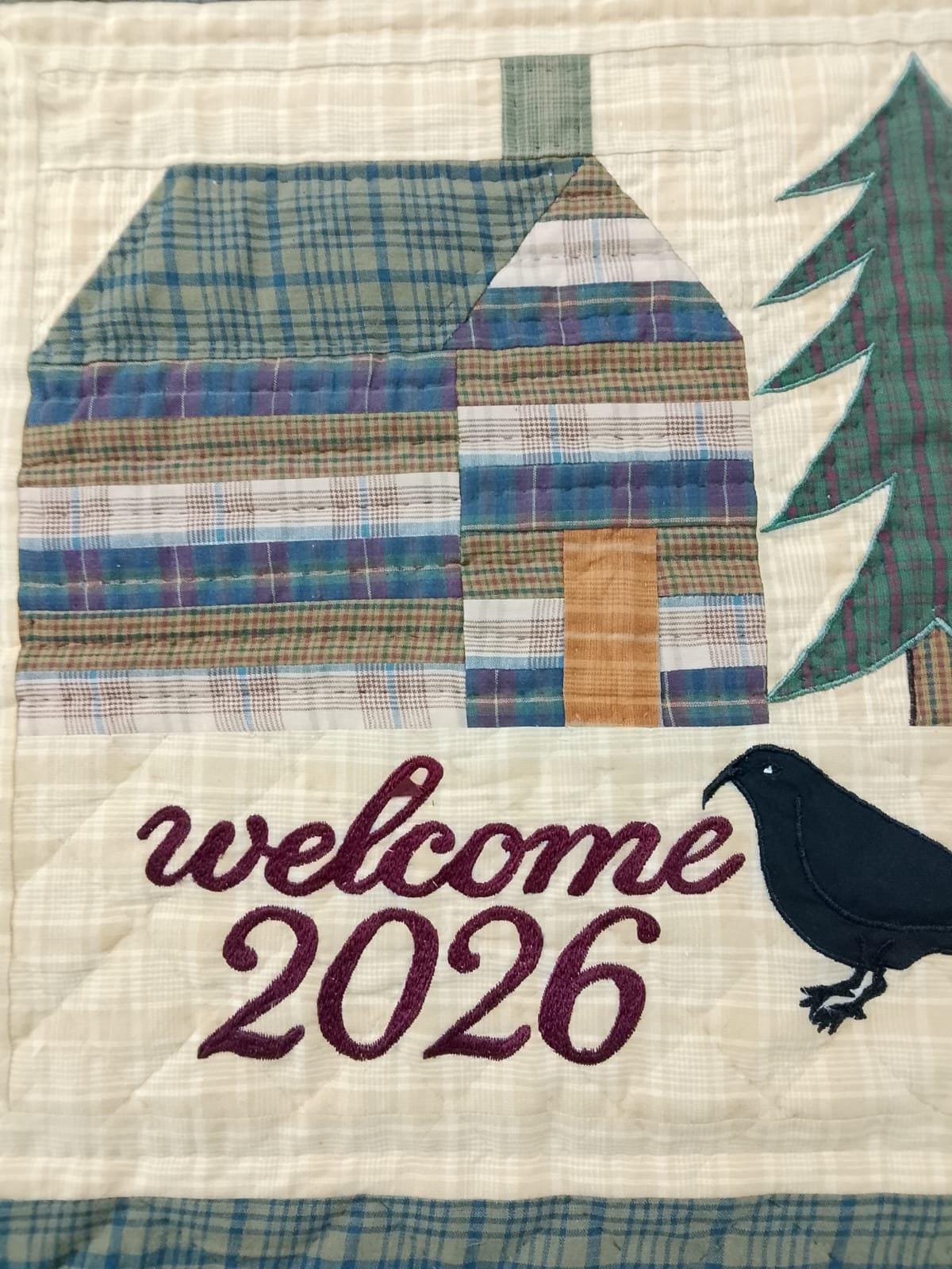 Hand quilted Personalized Welcome 2026 Country Patchwork Wall Hanging, Throw Quilt, Table Topper by Home Heart brands (Made in India)