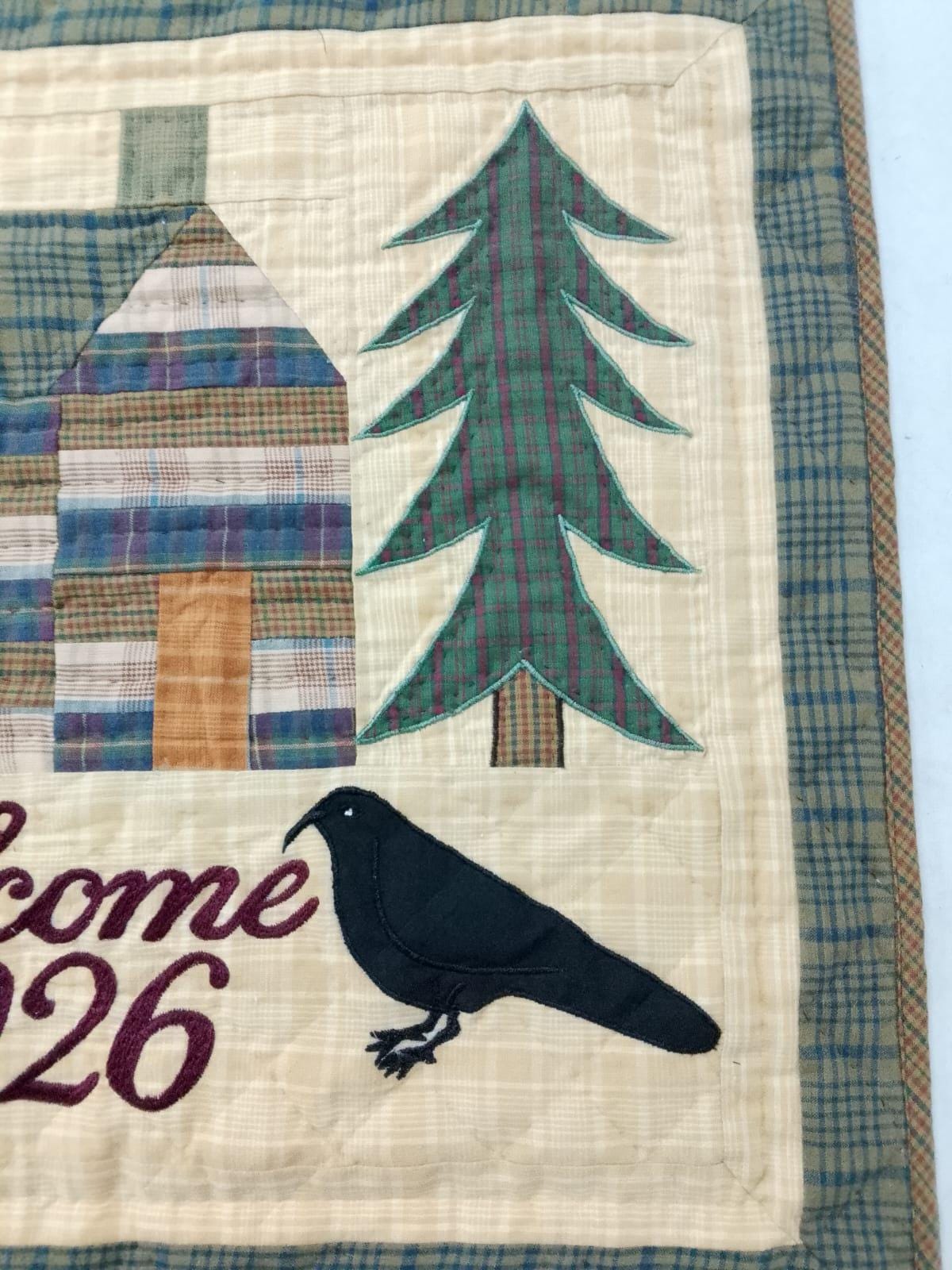 Hand quilted Personalized Welcome 2026 Country Patchwork Wall Hanging, Throw Quilt, Table Topper by Home Heart brands (Made in India)