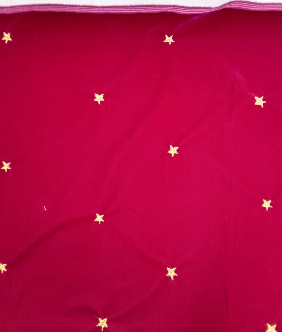 Fabric micro velvet crafted gold star embroidered  soft fabric 42” wide choose your yard collection by HOME HEART Brands (Made in India)