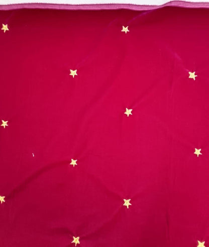 Fabric micro velvet crafted gold star embroidered  soft fabric 42” wide choose your yard collection by HOME HEART Brands (Made in India)