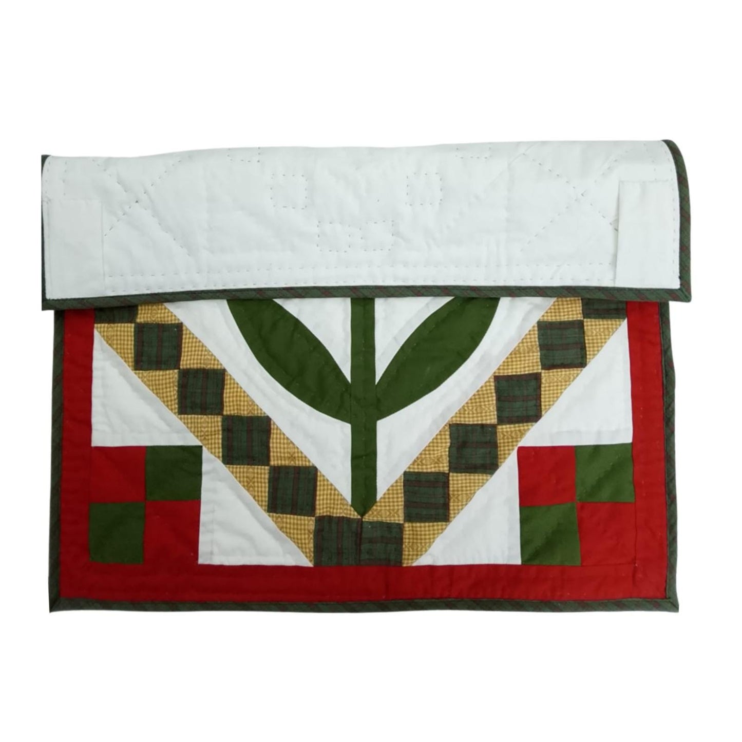 TULIP Hand made Hand quilted Mini wall hanging, small quilt, Table Topper calico cotton fabric  by Home Heart brands (Made in India)
