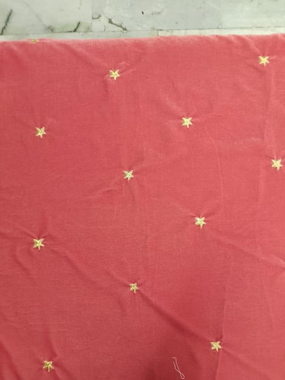 Fabric micro velvet crafted gold star embroidered  soft fabric 42” wide choose your yard collection by HOME HEART Brands (Made in India)