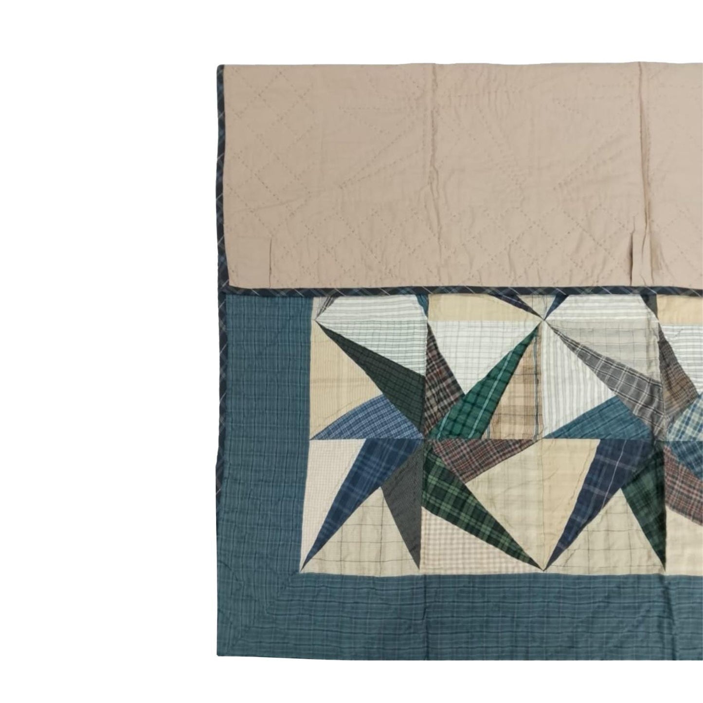Country Galaxy Star Patchwork Quilt plaid 46"x46" Cotton Hand Quilted patchwork  wall hanging & Toppers, baby quilt by HOME HEART Brands
