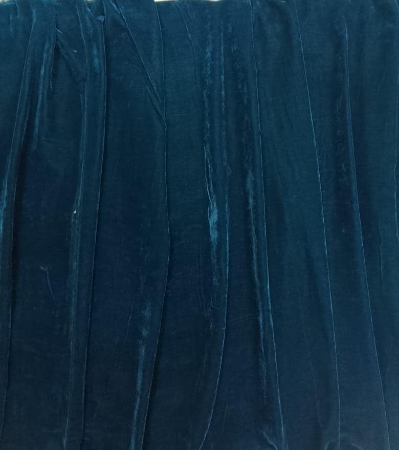 Velvet soft fabric 42” wide  Midnight Teal choose your yard meter in cut collection by HOME HEART Brands (Made in India)
