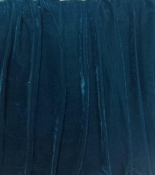 Velvet soft fabric 42” wide  Midnight Teal choose your yard meter in cut collection by HOME HEART Brands (Made in India)