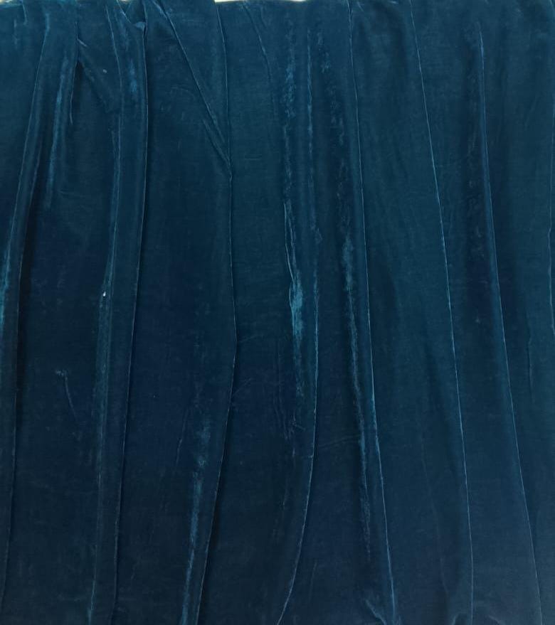 Velvet soft fabric 42” wide Midnight Teal choose your yard meter in cut collection by HOME HEART Brands (Made in India)