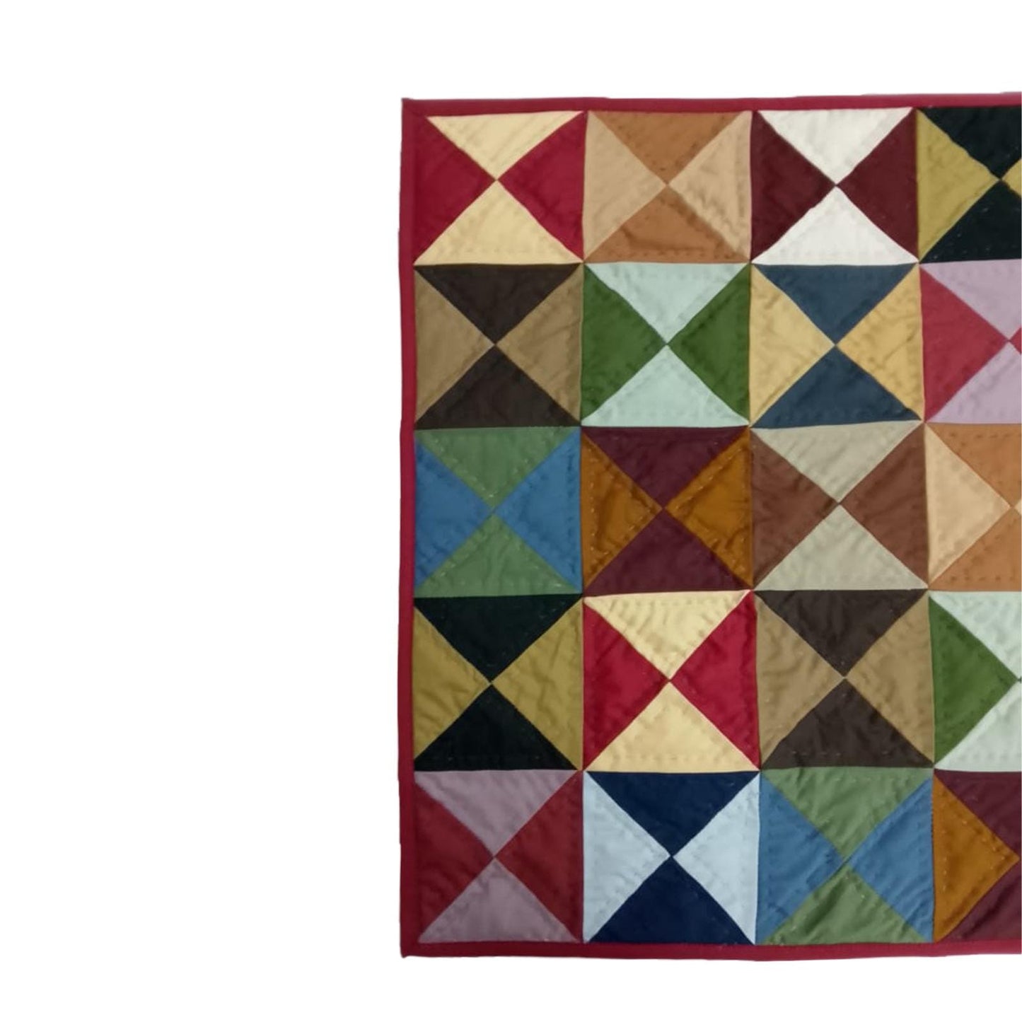 Wall hanging hand quilted quilt, wall hanging, Table topper, Patchwork | Country Farmhouse Quilt Decor | Primitive pinwheel Cotton Quilt