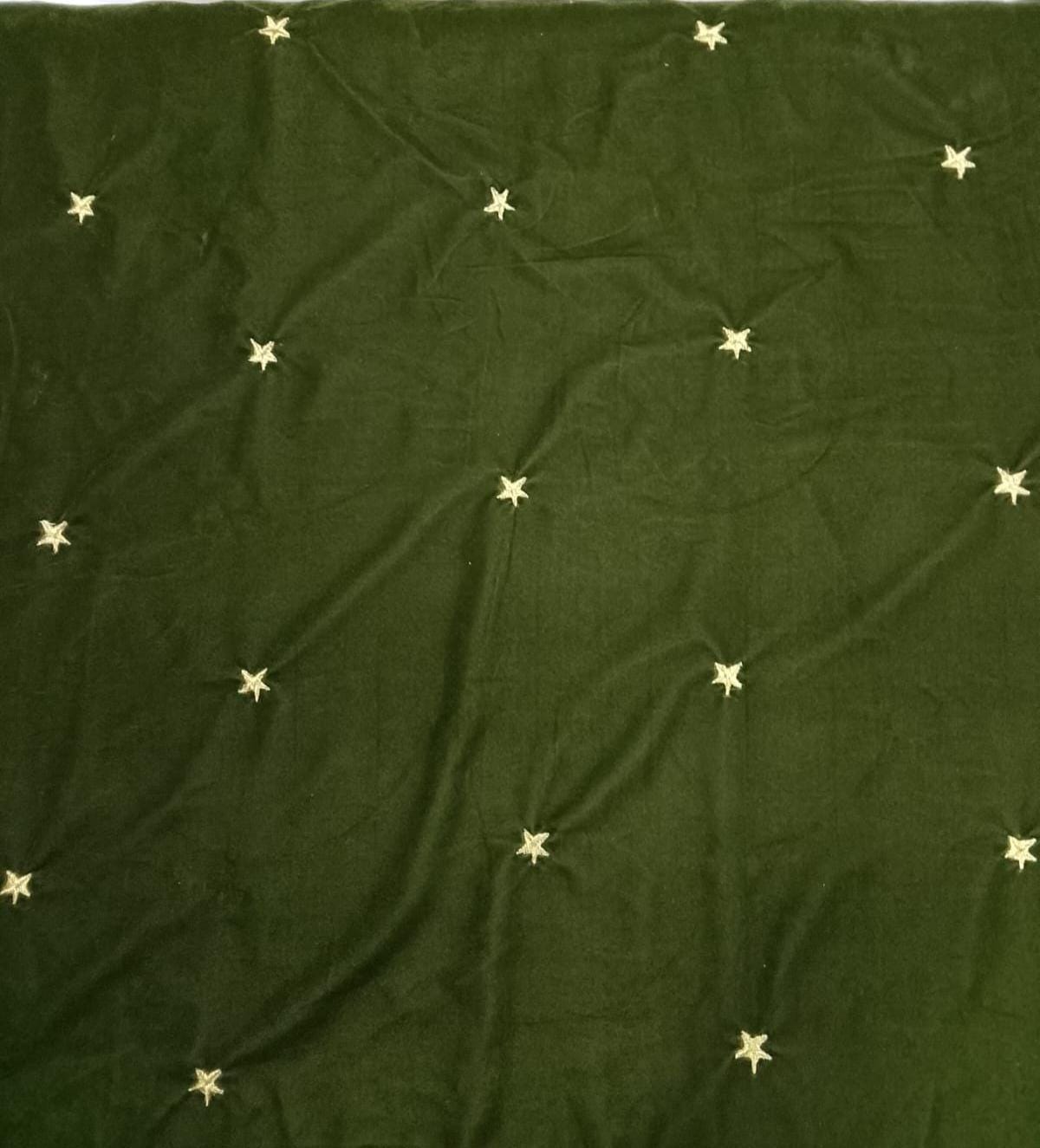 Fabric micro velvet crafted gold star embroidered  soft fabric 42” wide choose your yard collection by HOME HEART Brands (Made in India)