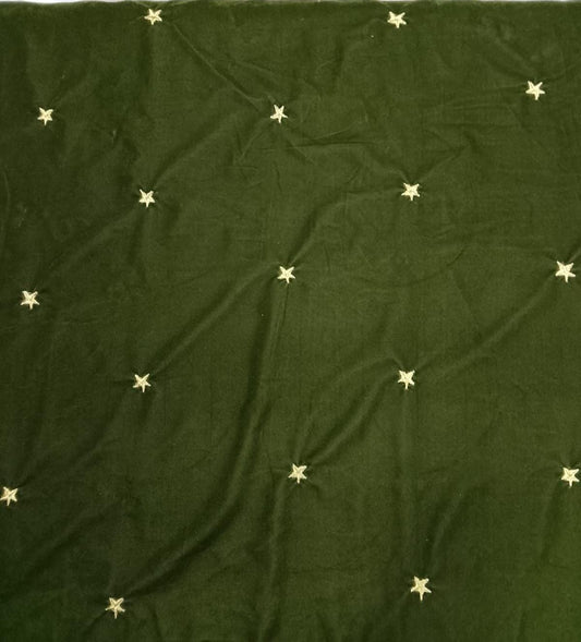 Fabric micro velvet crafted gold star embroidered  soft fabric 42” wide choose your yard collection by HOME HEART Brands (Made in India)