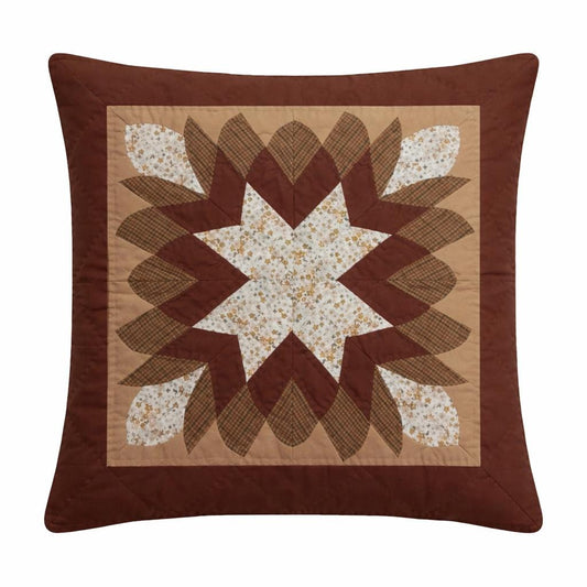 Hand made hand quilted Calico Country Star burst patchwork pillow cover, cushion cover, throw pillow by HOME HEART Brands(made in India)