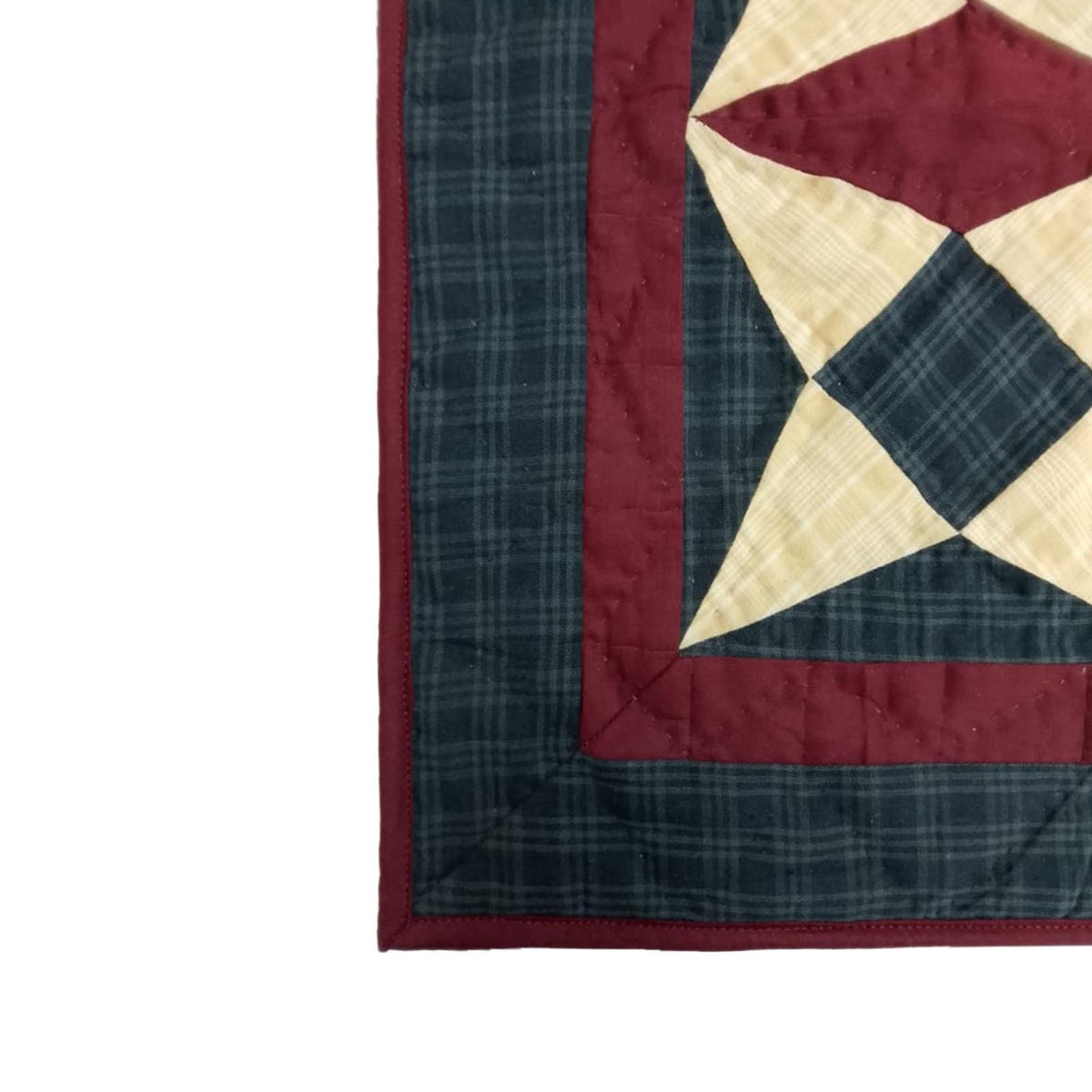 Hand made hand quilted Block quilt, Throw, Table topper, table accent piece, Country Spinning Wheel Quilt by HOME HEART Brands