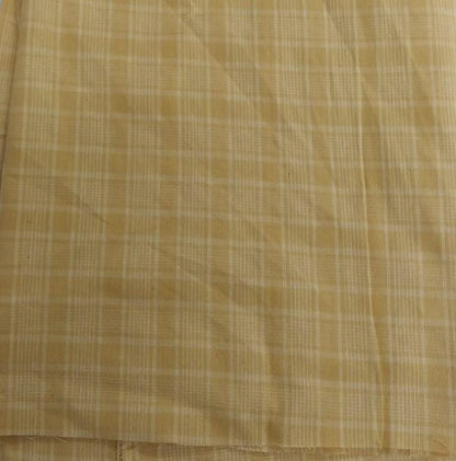 Fabric soft cotton beige plaid home spun Fabric choose your yard in cut collection by HOME HEART Brands (Made in India)