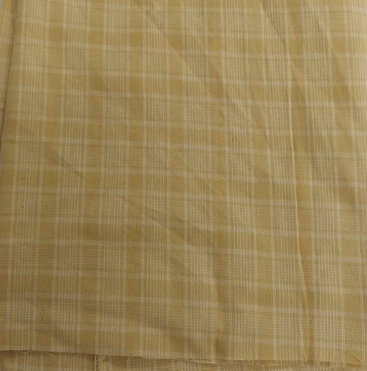 Fabric soft cotton beige plaid home spun Fabric choose your yard in cut collection by HOME HEART Brands (Made in India)