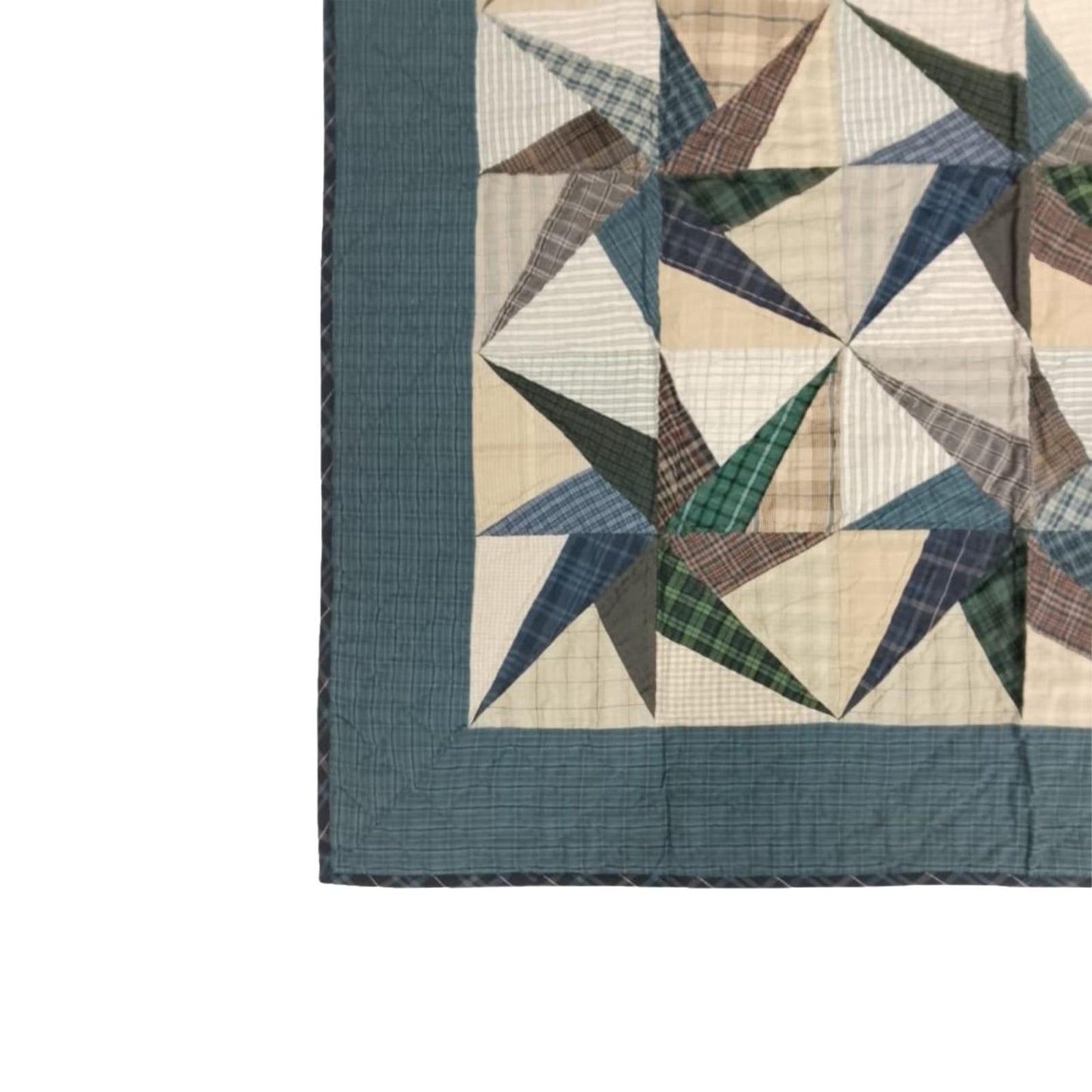 Country Galaxy Star Patchwork Quilt plaid 46"x46" Cotton Hand Quilted patchwork  wall hanging & Toppers, baby quilt by HOME HEART Brands